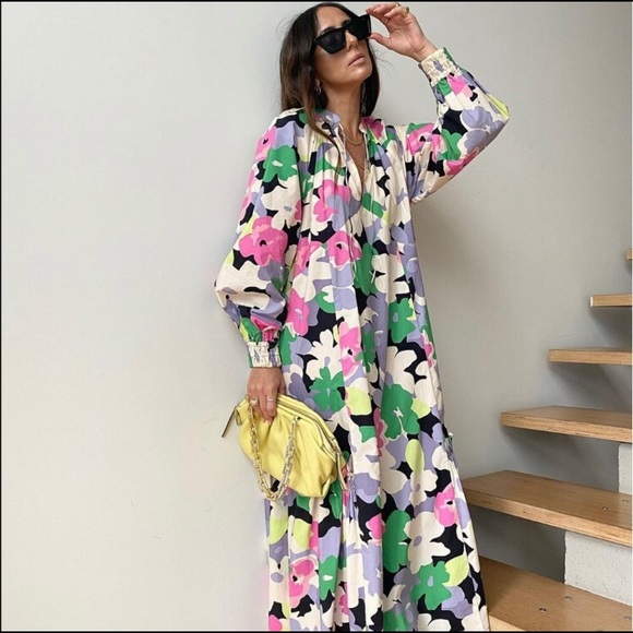 H&M Kaftan floral Dress - Picture 3 of 9